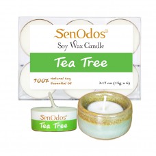 Tealight Set Tea Tree Soy Candles + Candle Holder Set